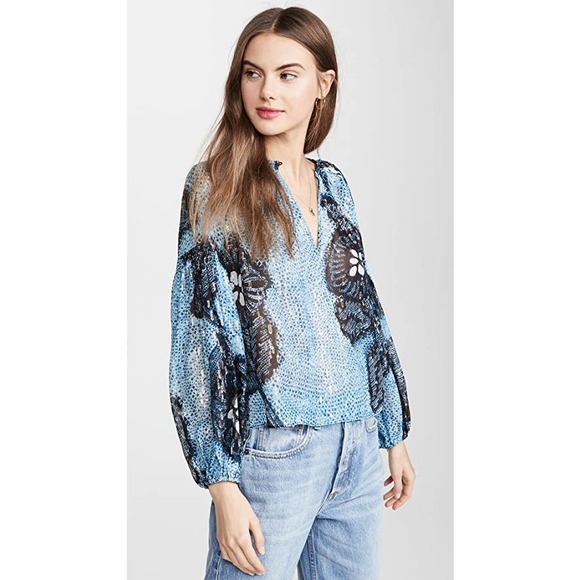 Ulla Johnson Sanya Blouse Blue Sky - Picture 3 of 8